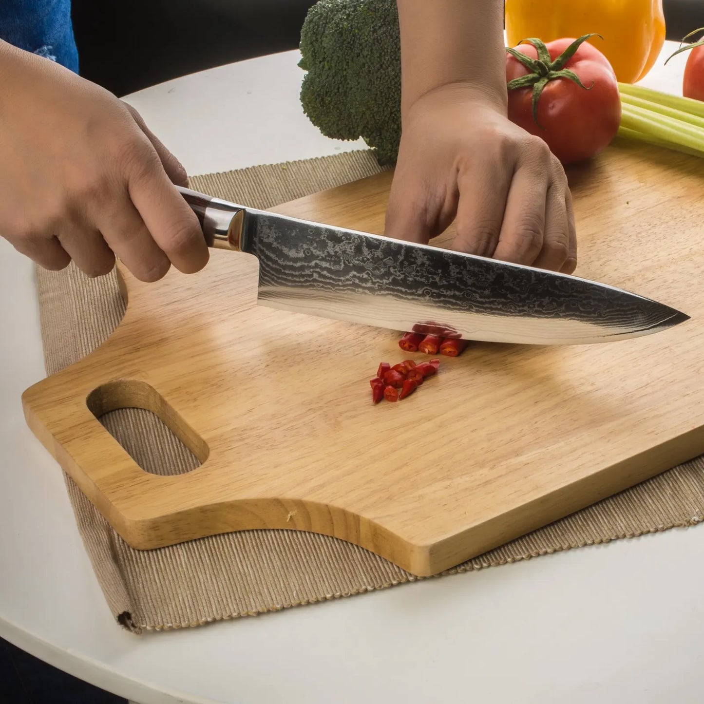 Damascus Kitchen Knives Tanto Fruit Santoku 67 Layers Knives Utility Handmade Chef Knife Japanese Vg10 Facas De Cozinha