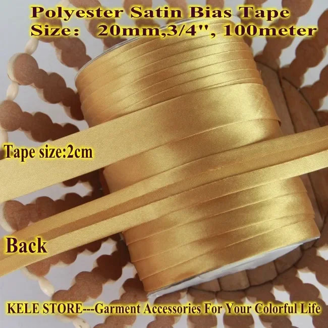 Polyester Satin Bias Binding Tape,bias Binding Size:20mm,3/4" *25yds,fold Tape for DIY Sewing Garment Accessories