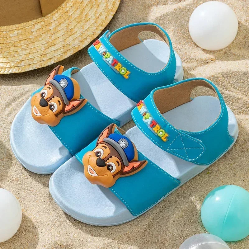 PAW PATROLs Anime Cartoon Sandals Outdoor Comfortable Non-slip Breathable Sandals Heel Strap Shoes for Boys and Girls Gift Toy