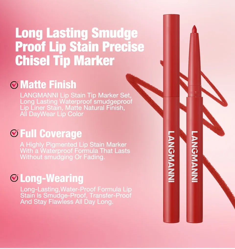 12-color Matte Lip Liner Waterproof Plumping Stain Lipstick Natural Nude Pink Lip Liner Professional Outline Lips Contour Makeup