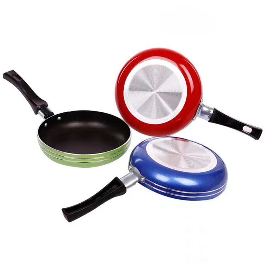 1 Pcs Frying Pan 18CM Frying Pan Non-Stick Steel Frypan Pot Saucepan Random Color For Cookware Kitchen Dining Bar