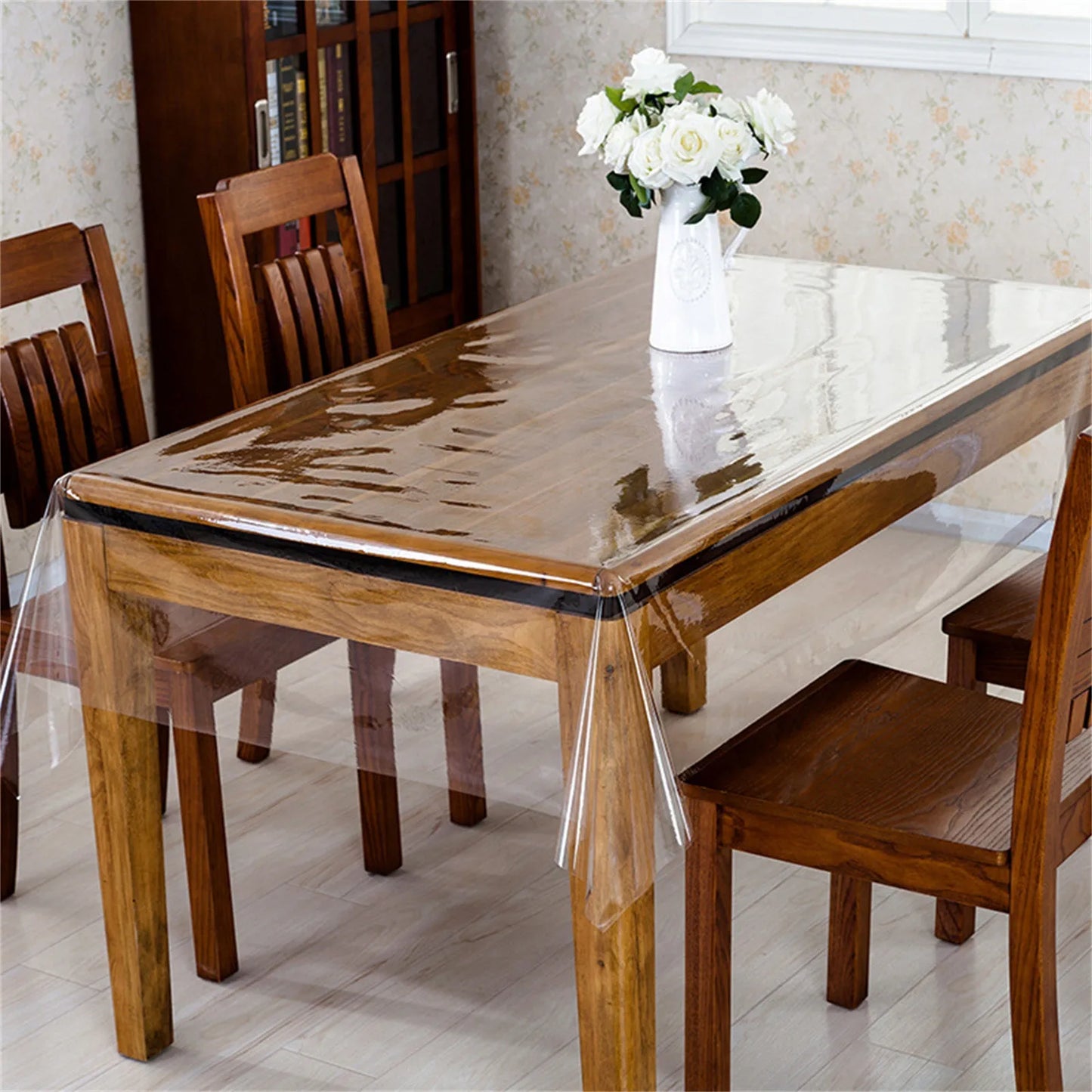 Table Mat Rectangular Pvc Tablecloth Rug Waterproof Scratch-resistant Transparent Table Cover For Home Kitchen Dining Room