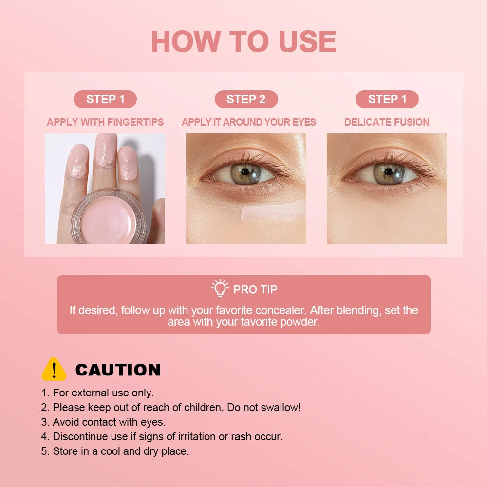 Under Eye Brightener with Hyaluronic Acid&Shea Butter Hide&Brighten Dark Circles Eye Brightener Nourishes Eye Skin, Cruelty-Free