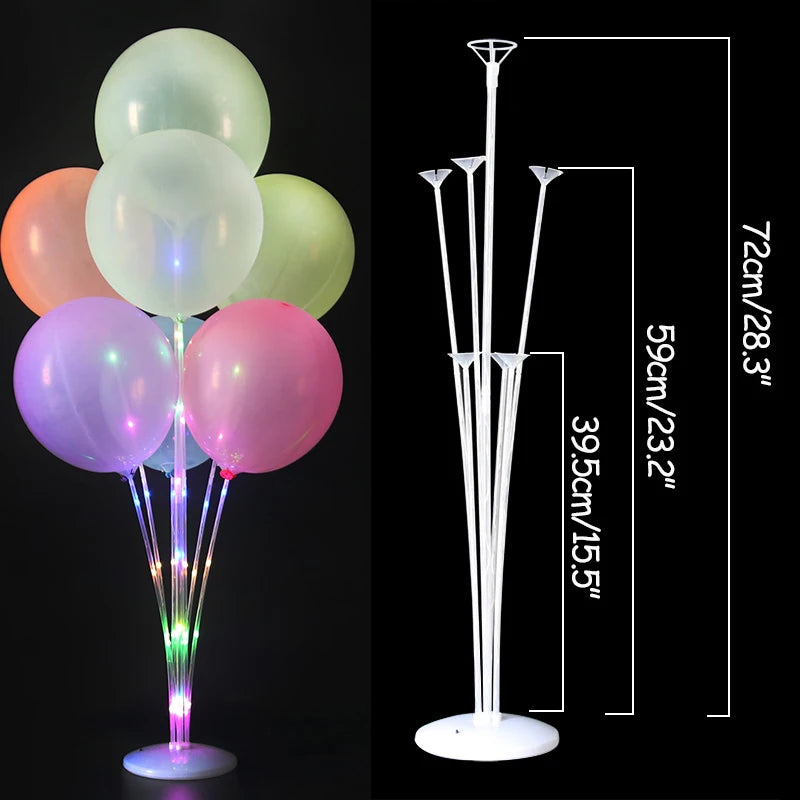 1/2Set Ballon Stand Ballon Column With Glow Lights String For Wedding Supplies Adult Kids Birthday Party Decoration Baby Shower