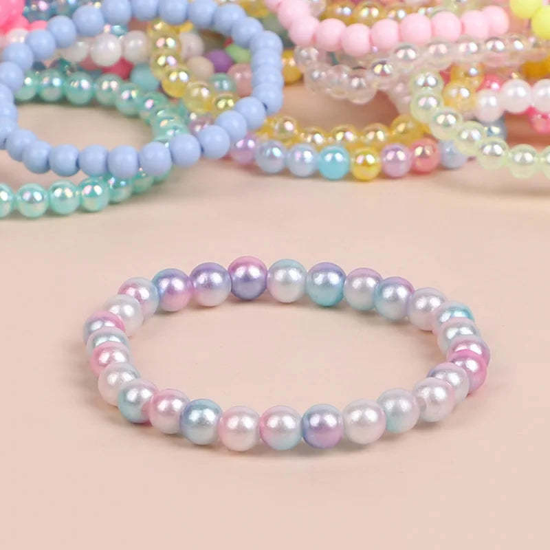 10-50Pcs Colorful Beads Bracelet Kids Girls Birthday Party Favors Goodie Pinata Filler Baby Shower Wedding Guest Treat Gifts