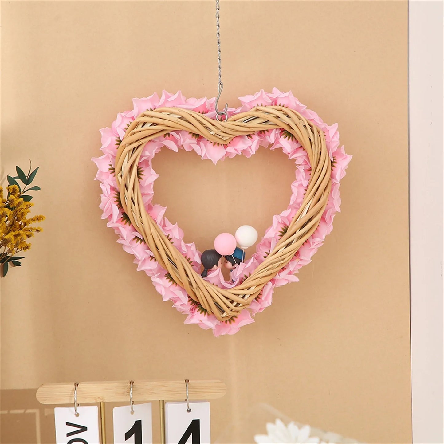 Wedding Decoration 2025 Love Wreath Decoration Wedding Proposal Party Simulation Rose Embroidered Ball Wreath Scene Decoration