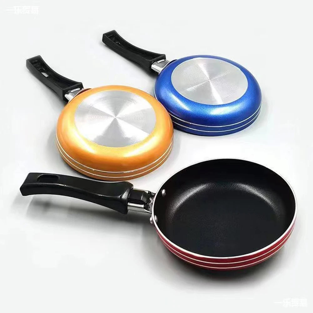1 Pcs Frying Pan 18CM Frying Pan Non-Stick Steel Frypan Pot Saucepan Random Color For Cookware Kitchen Dining Bar