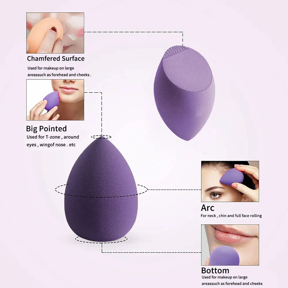 4pcs/bag Fashion Make up Blender Cosmetic Puff Makeup Sponge Foundation Powder Sponge Beauty Tool Makeup Tool Accessories