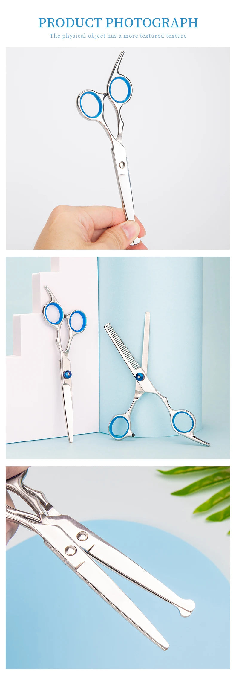 3 Styles Barber Scissors Hairdressing Tool for Cutting Hair Stainless Steel Barbershop Accessories Home Salon Haircut Tools