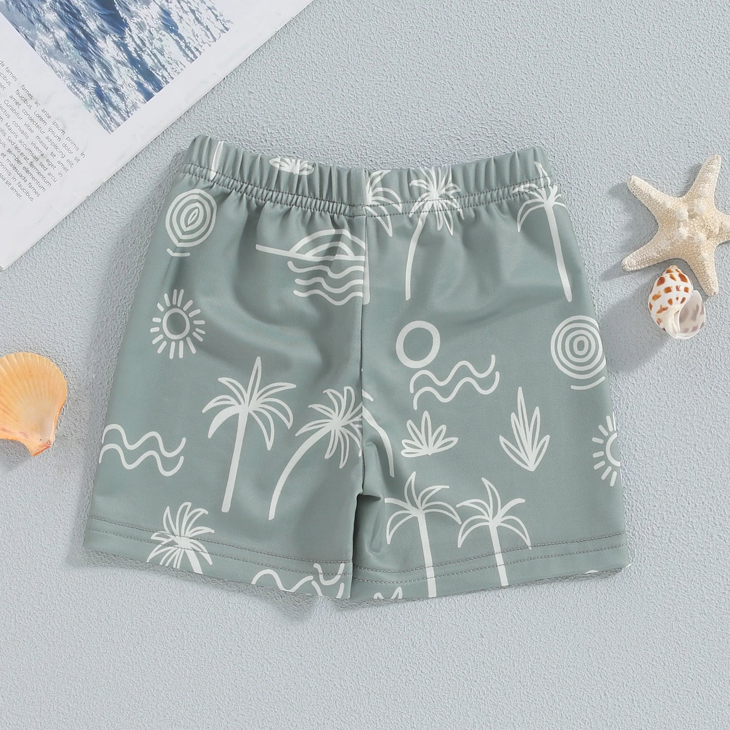 Citgeett Summer Kids Toddler Boys Swimwear Print Elastic Waist Swim Shorts Bathing Suit Swimsuit Swimwear Clothes