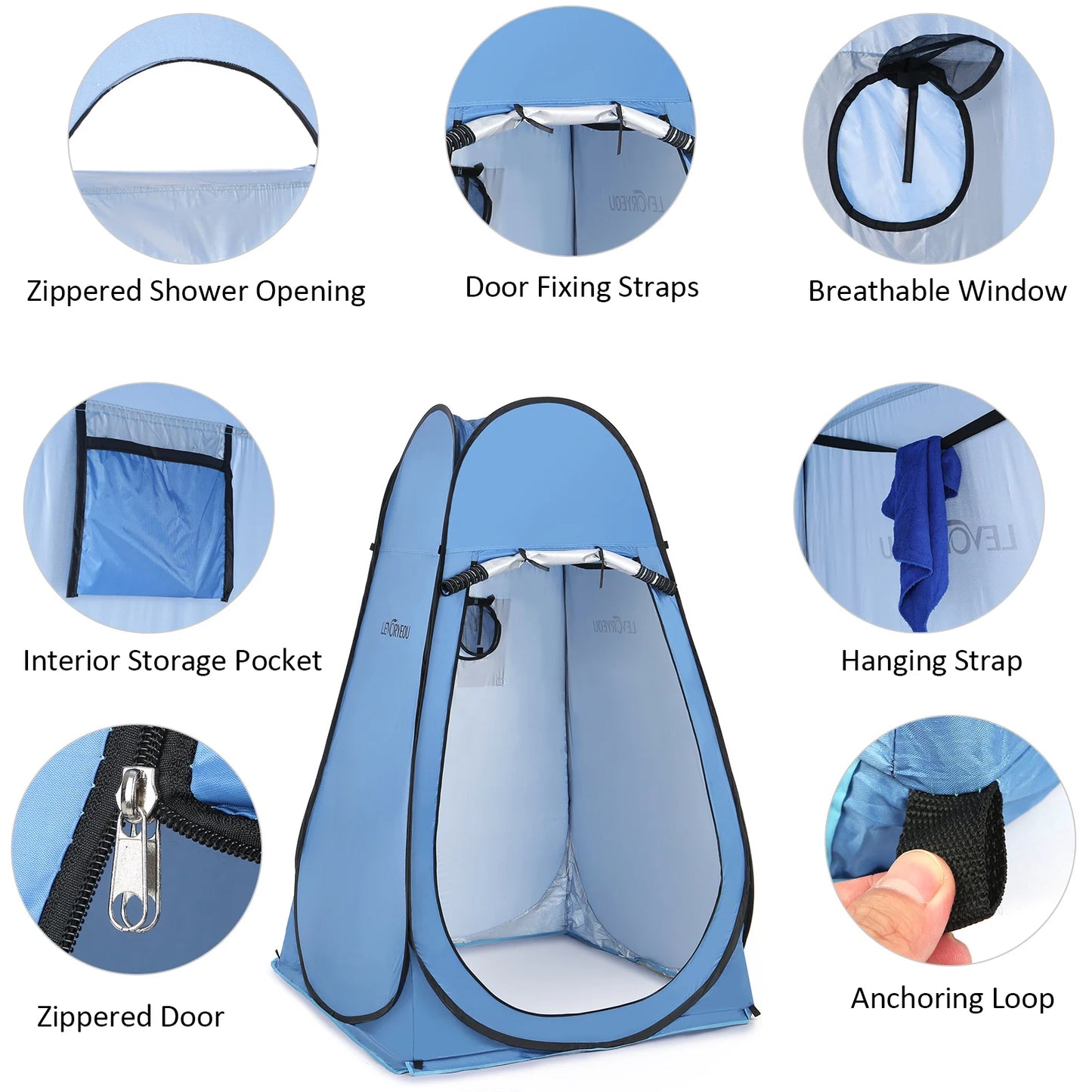 Pop Up Privacy Shelter Tent Portable Outdoor Camping Beach Instant Shower Toilet Changing Tent Sun Rain Shelter with Window