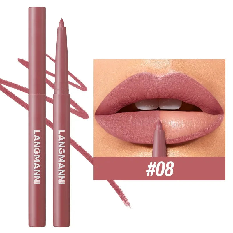 12-color Matte Lip Liner Waterproof Plumping Stain Lipstick Natural Nude Pink Lip Liner Professional Outline Lips Contour Makeup
