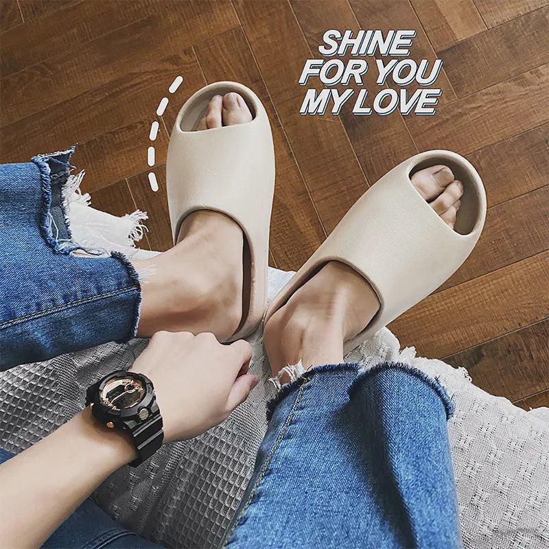 Men's and Women's Casual Slippers Thick-Soled Wear-Resistant Non-Slip Heightening Comfortable Soft Casual Beach Sandals