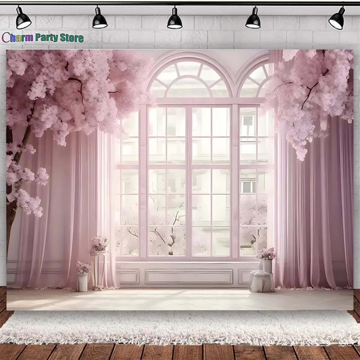 Charm Wedding Backdrop Palace Room Window Curtain Flower Theme Adult Birthday Party Pregnant Portrait Decor Background Photo kid