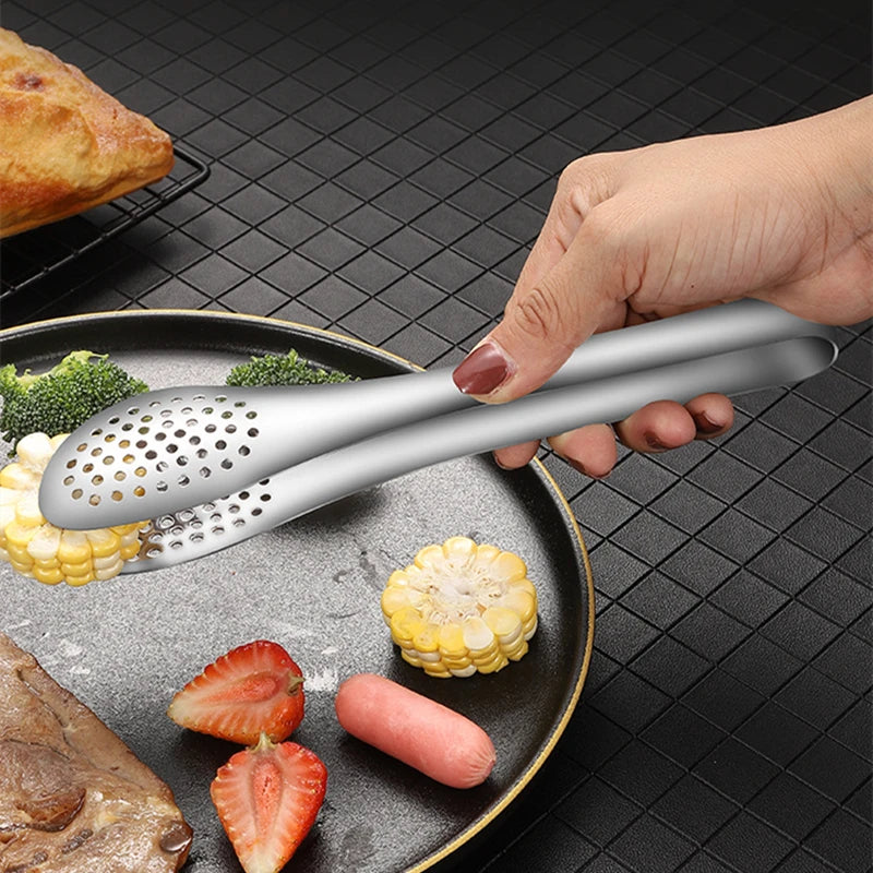 2-Size Stainless Steel Heat Resistant Food Tongs Non-stick