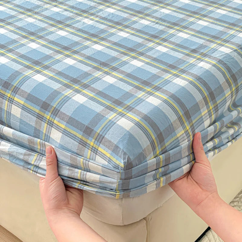 Pure Cotton Fitted Sheet Adults Kids Room Bedsheets Single/Twin/Queen/King Size Bed Cover простынь Soft Mattress Protector