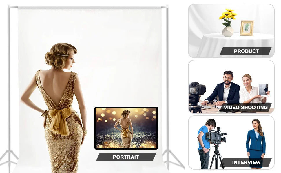 3*4M Backdrop Background for Photography Photo Booth Backdrop for Photoshoot Background Screen Video Recording Parties Curtain