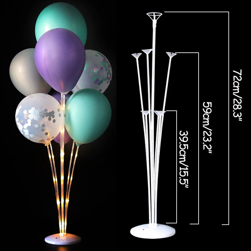 1/2Set Ballon Stand Ballon Column With Glow Lights String For Wedding Supplies Adult Kids Birthday Party Decoration Baby Shower