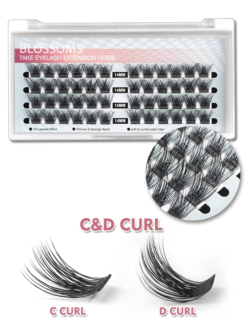 ETVITE DIY Clusters Eyelash Extension Dovetail Segmented Lashes 48 Volume Natural Segmented Eyelashes Bundles