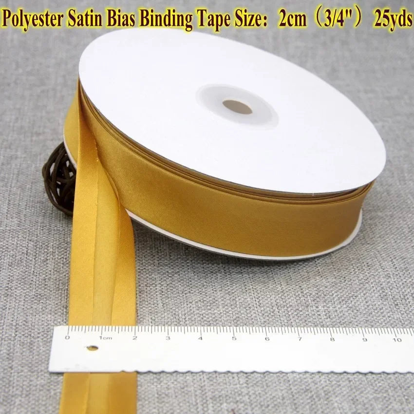 Polyester Satin Bias Binding Tape,bias Binding Size:20mm,3/4" *25yds,fold Tape for DIY Sewing Garment Accessories