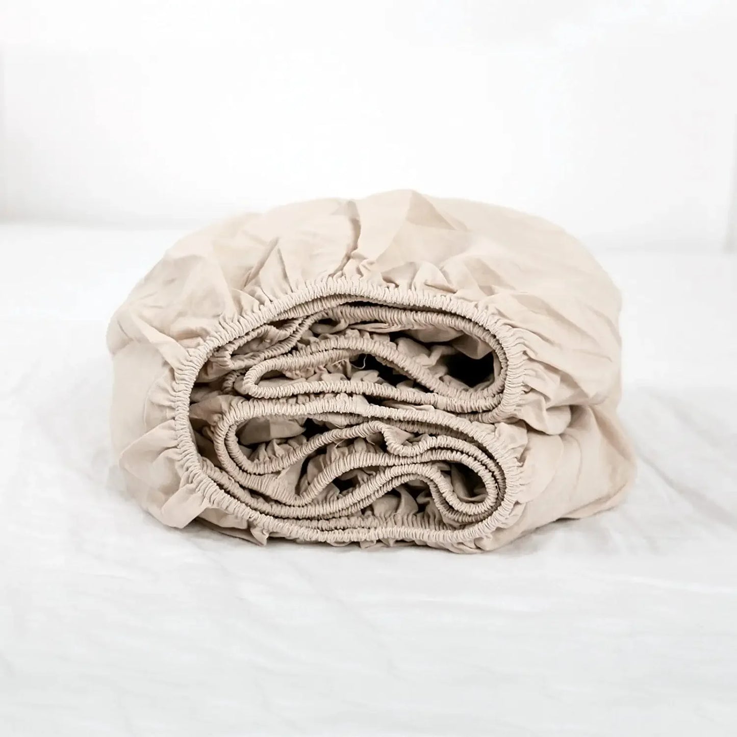 Simple&Opulence Linen Fitted Sheet (1 Piece) - 14 Inch Deep Pocket Mattress Cover Natural Flax Cotton Soft Breathable Bedding