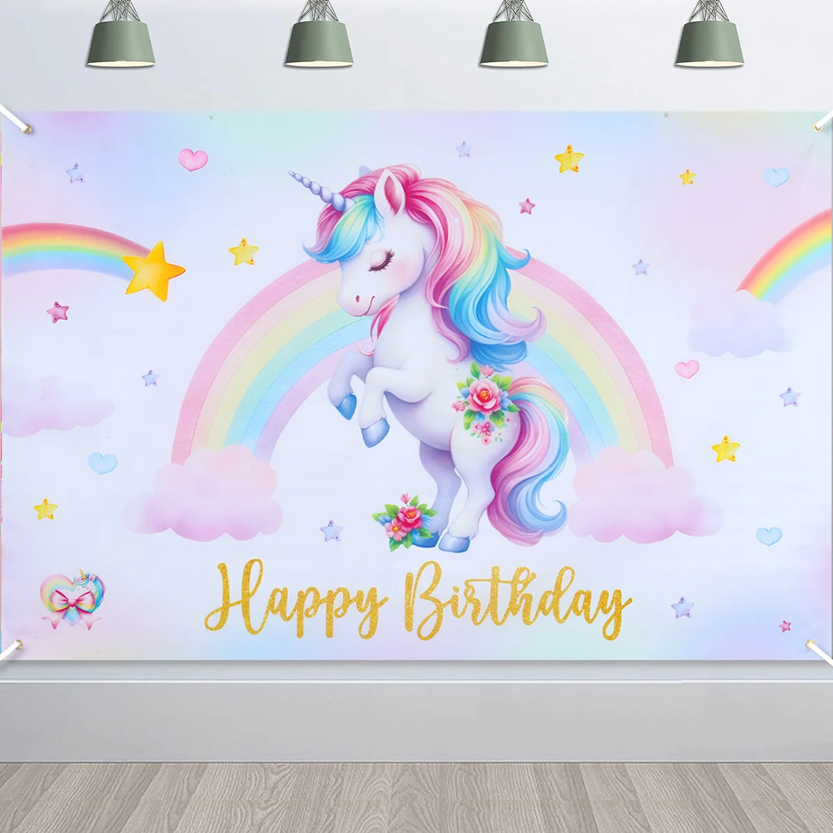Unicorn Decor Backdrop Baby Shower Photography Background Birthday Party Decor Kids Girl Wedding Birthday Party Photo Booth Prop
