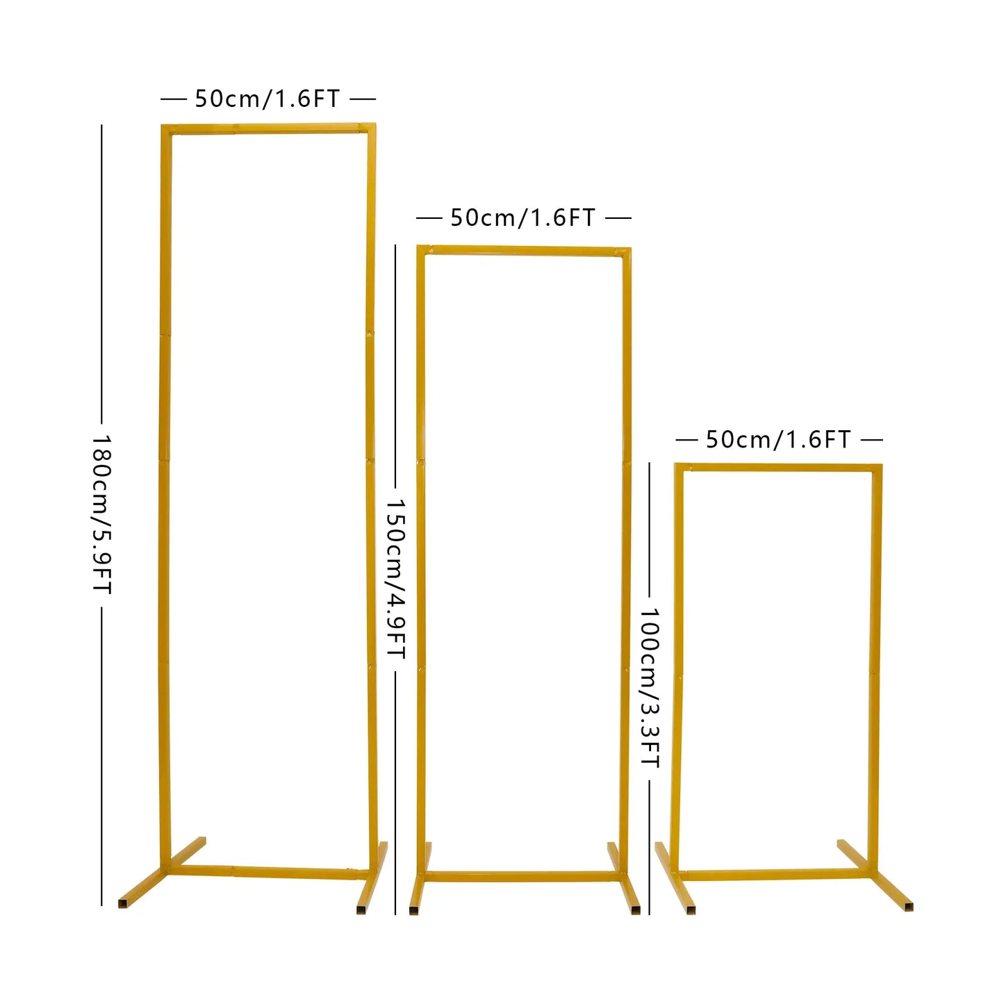 Wedding Arch Backdrop Stand Square Metal Rectangular Frame for Ceremony Party Birthday Bridal Baby Shower Anniversary Decoration