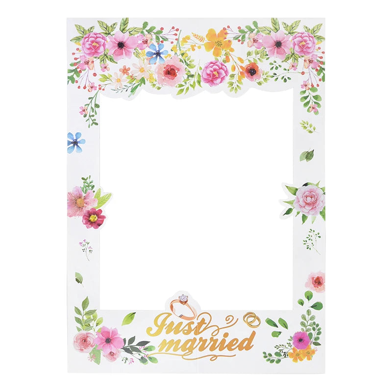 Wedding Just Married Photo Booth Frame Props Wedding Decoration Bridal Bachelorette Party Favors DIY Backdrop Photobooth Props