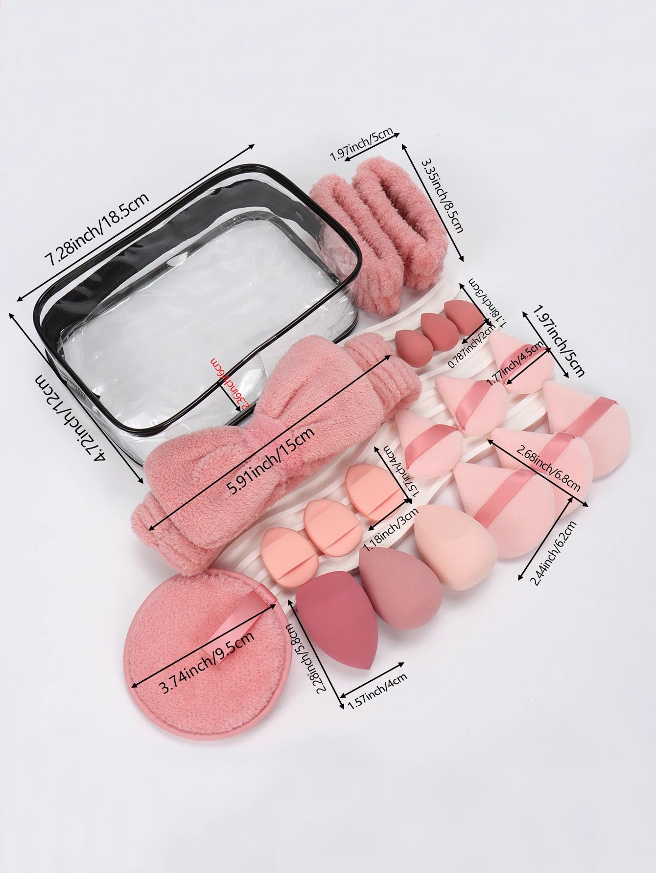 Mountain Raspberry 15-16-19-20 Pieces Set, Multi-Functional Makeup Tool, Which Becomes Larger When Exposed to Water, Dry and Wet