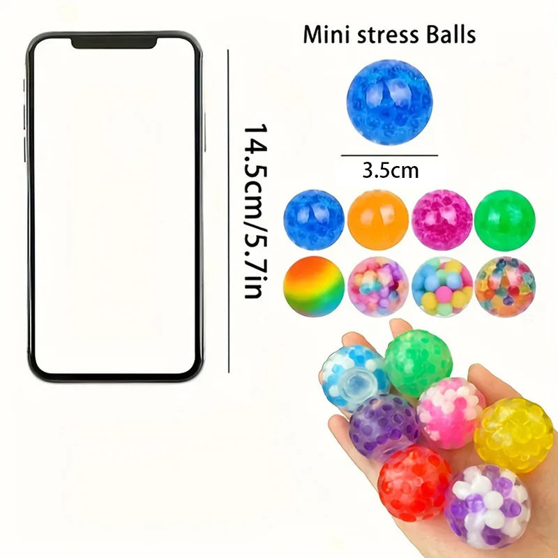 5/10/20pcs 3.5cm Squeeze Ball Soft Rubber Grape Ball Stress Relief Sensory Toy Kids Birthday Party Favors Pinata Filler Gifts