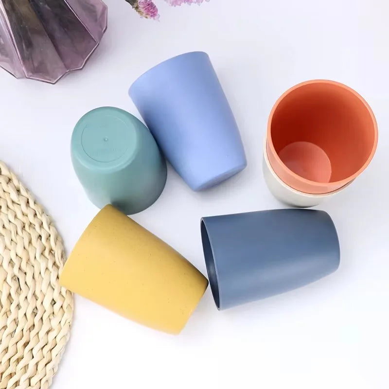 16pcs/set tableware eco friendly degradable plates cup dinner set wheat straw kitchen