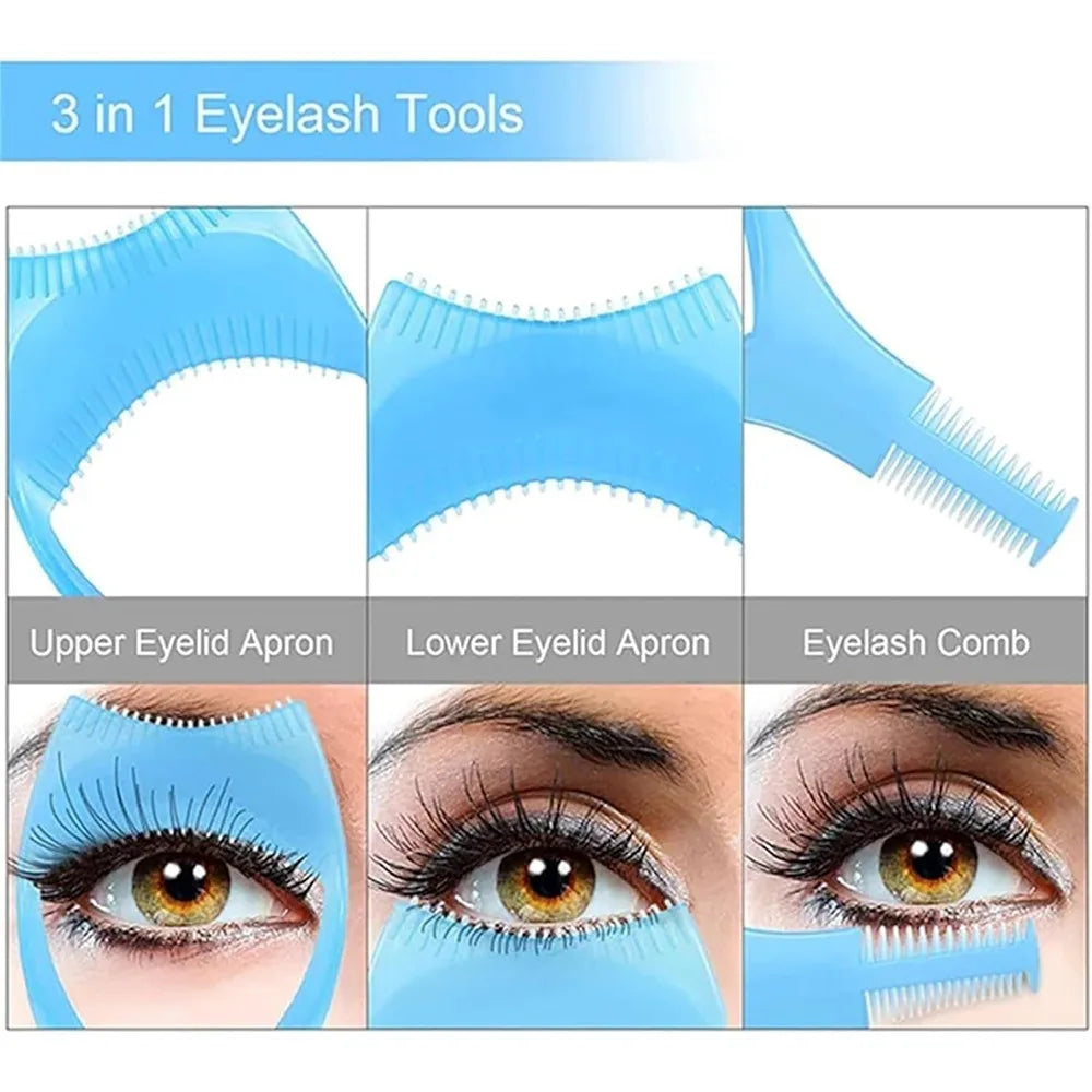 Eyeliner Assistant 3-In-1 Eyelash Comb Template Protect Eyes Crystal Mascara Shield Guide Cosmetic 3 In1 Eyelashes Tools