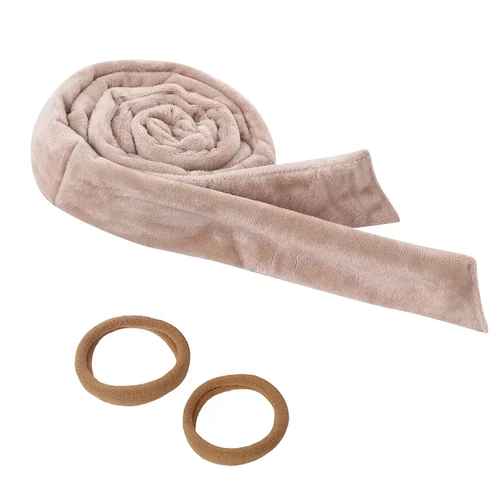 No Heat Hair Curler And Satin Sleeping Cap Set Heatless Hair Curling Headband Hair Claw Clip Hairs Rings Soft Sleeping Hat Salon