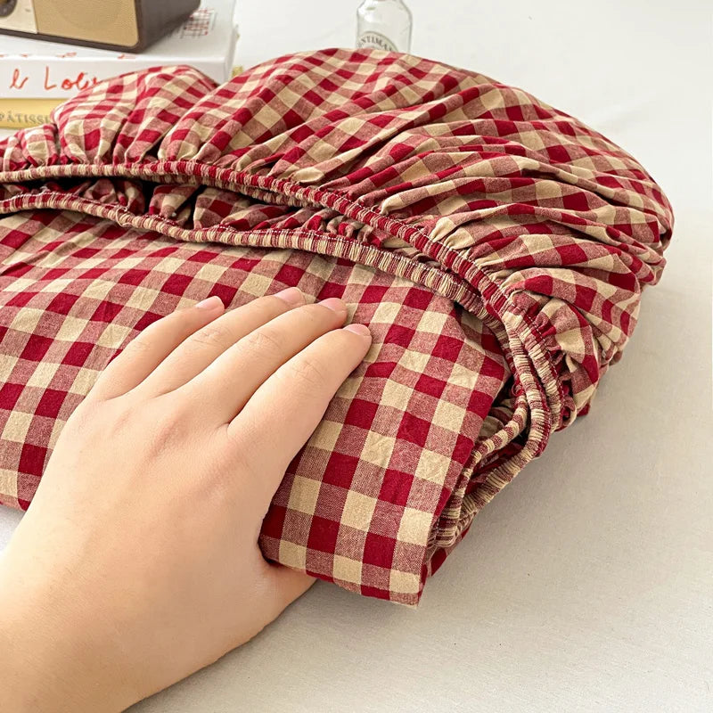Pure Cotton Fitted Sheet Adults Kids Room Bedsheets Single/Twin/Queen/King Size Bed Cover простынь Soft Mattress Protector