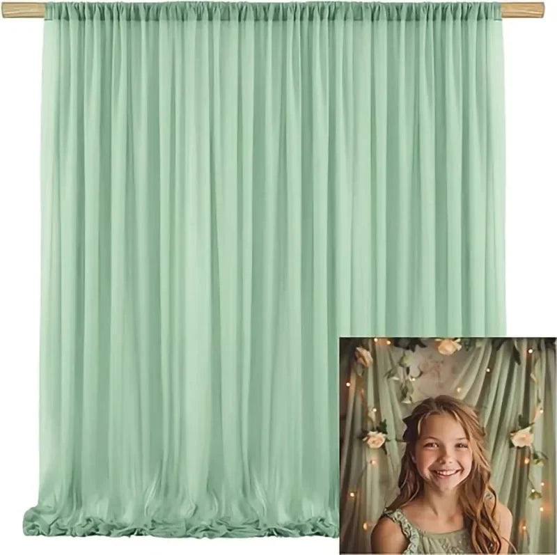 Chiffon Curtain Wedding Party Backdrop Baby Shower Drape Hotel Banquet Wrinkle Free Photo Background Wedding Curtain Decoration