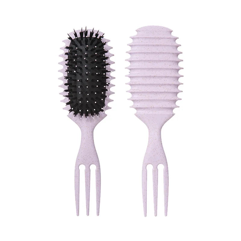 5-pcs Detangling Styling Set: Spray Bottle 3-in-1 Roll Hair Comb Curved Rat Tail Comb Edge Control Brush Salon Hairdressing Tool