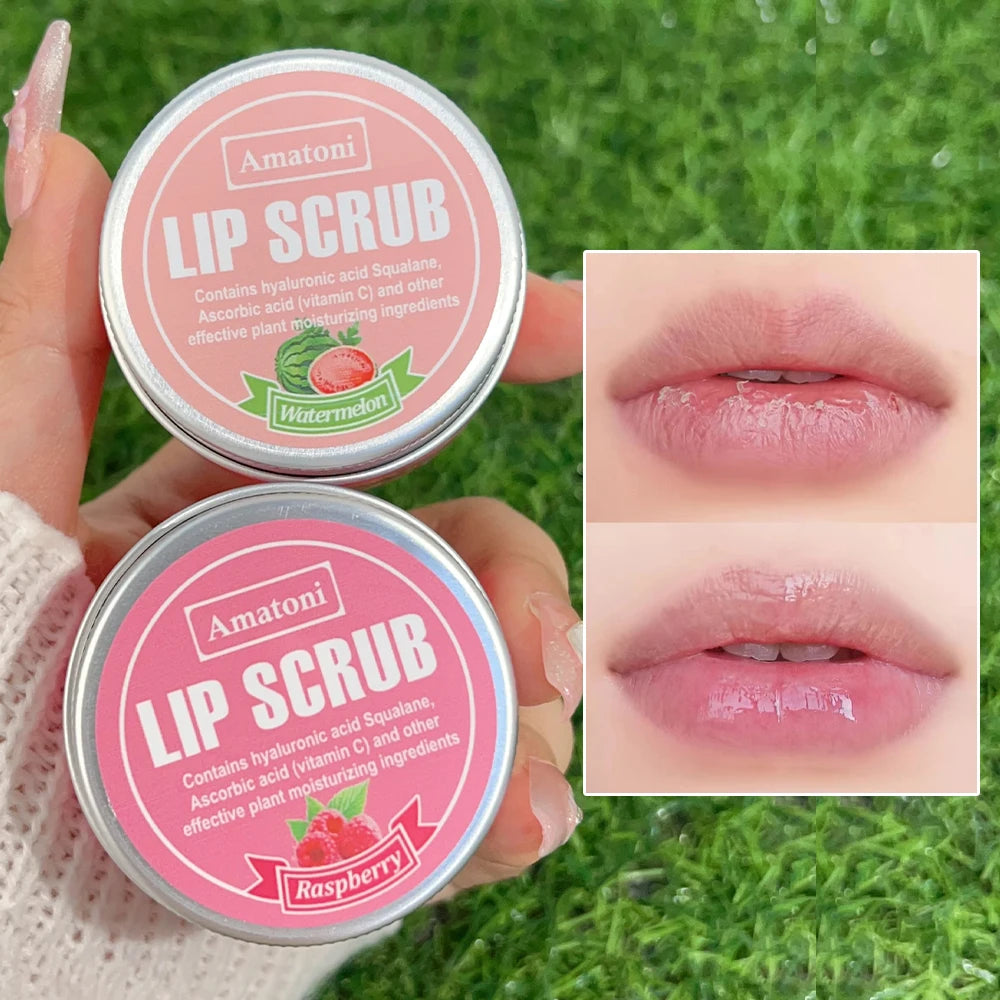 Dual Effect Lips Scrub Mask Fruit Flavor Lip Scrub Moisturizing Nourishing Exfoliating Dead Skin Makeup Reduce Lips Fine Lines