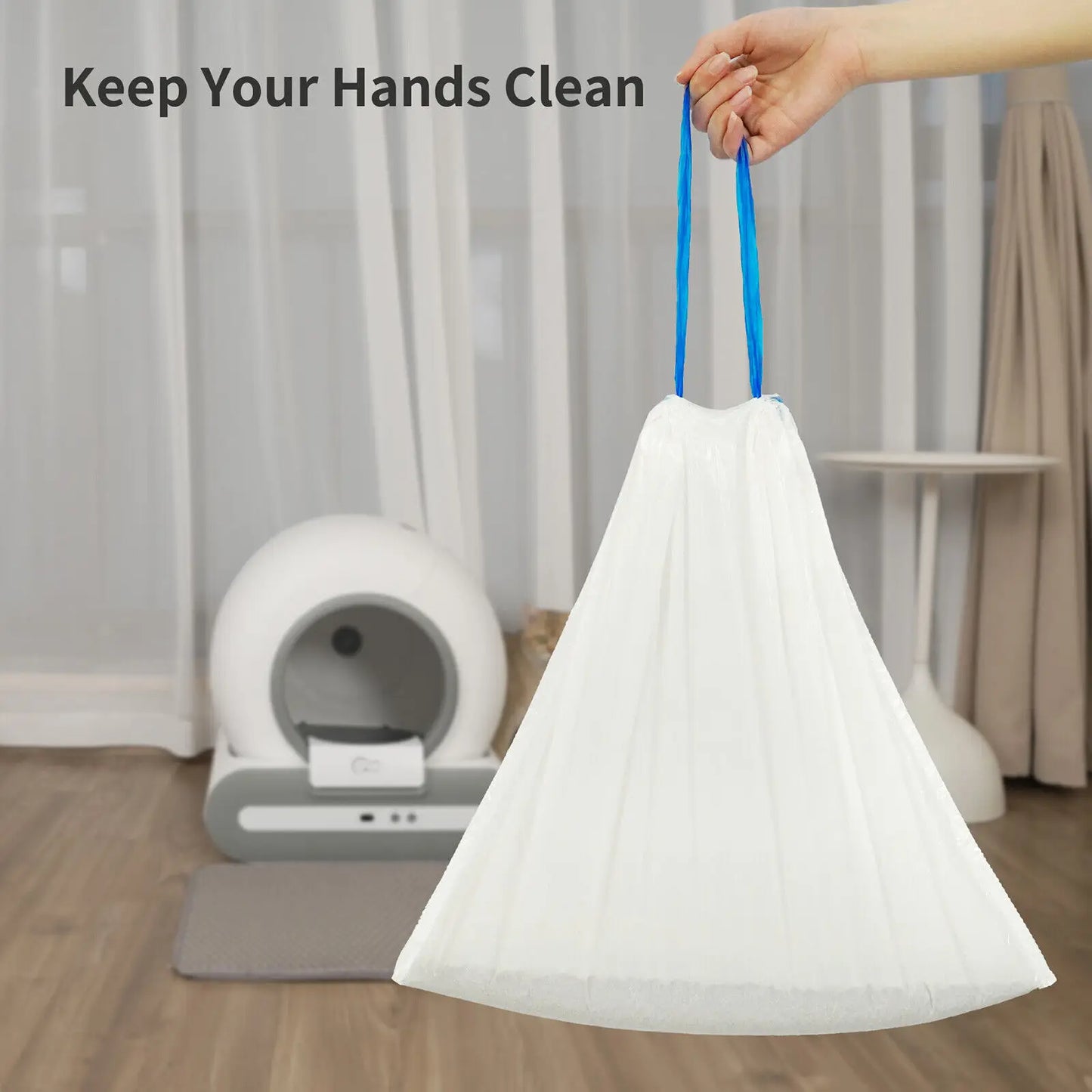 4 Rolls DOEL Cat Litter Box Trash Bags 17" x 19'' Kitchen Trash Bags for 3 Gallon Trash Can