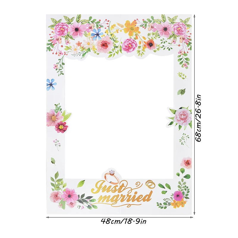 Wedding Just Married Photo Booth Frame Props Wedding Decoration Bridal Bachelorette Party Favors DIY Backdrop Photobooth Props