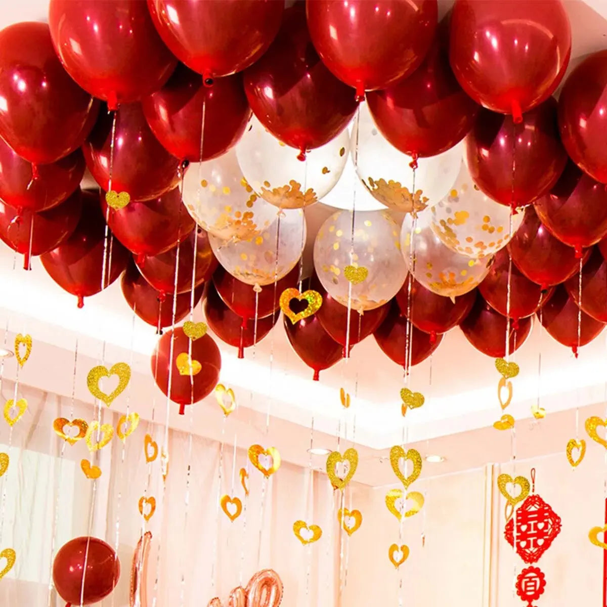 100pcs Wedding Birthday Party Decoration Decoration Balloon Rain Silk Sequin Pendant Wedding Supplies Wedding Room Decoration