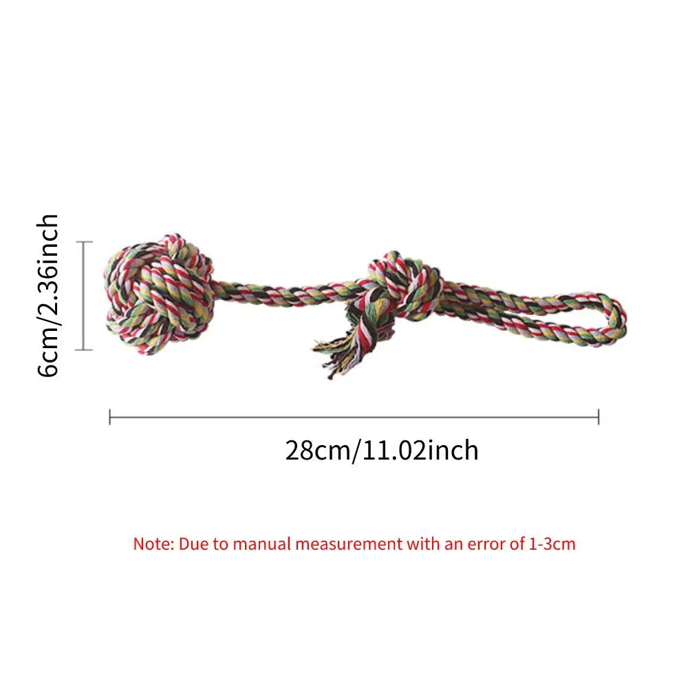 1pc Pet Durable Toy Knot Rope Chew Toy for Dogs & Cats Interactive Teeth Cleanning Dog Supplies Random Color