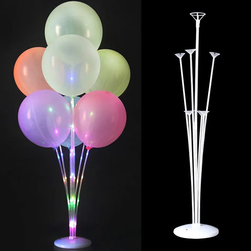 1/2Set Ballon Stand Ballon Column With Glow Lights String For Wedding Supplies Adult Kids Birthday Party Decoration Baby Shower