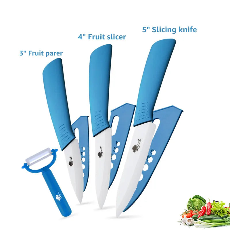 Ceramic Knife Kitchen Knives Set 3 4 5 6inch Chef Knife Utility Slicing Cutter Fruit Vegetable Baby Food Paring Anti-slip Handle