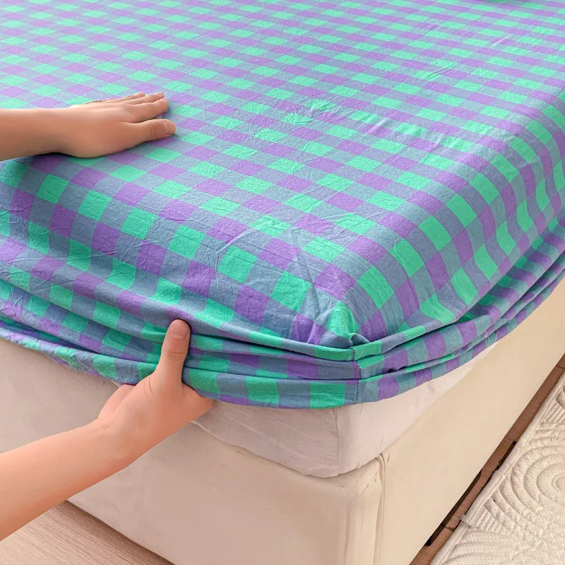 Pure Cotton Fitted Sheet Adults Kids Room Bedsheets Single/Twin/Queen/King Size Bed Cover простынь Soft Mattress Protector