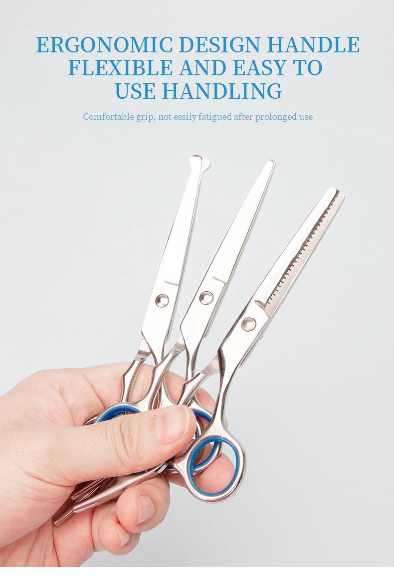 3 Styles Barber Scissors Hairdressing Tool for Cutting Hair Stainless Steel Barbershop Accessories Home Salon Haircut Tools