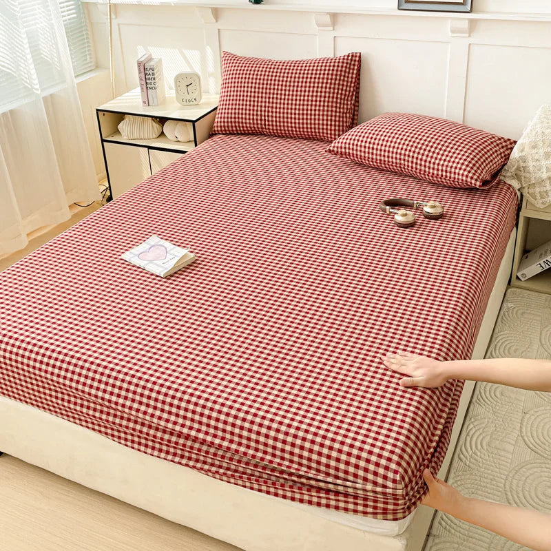 Pure Cotton Fitted Sheet Adults Kids Room Bedsheets Single/Twin/Queen/King Size Bed Cover простынь Soft Mattress Protector
