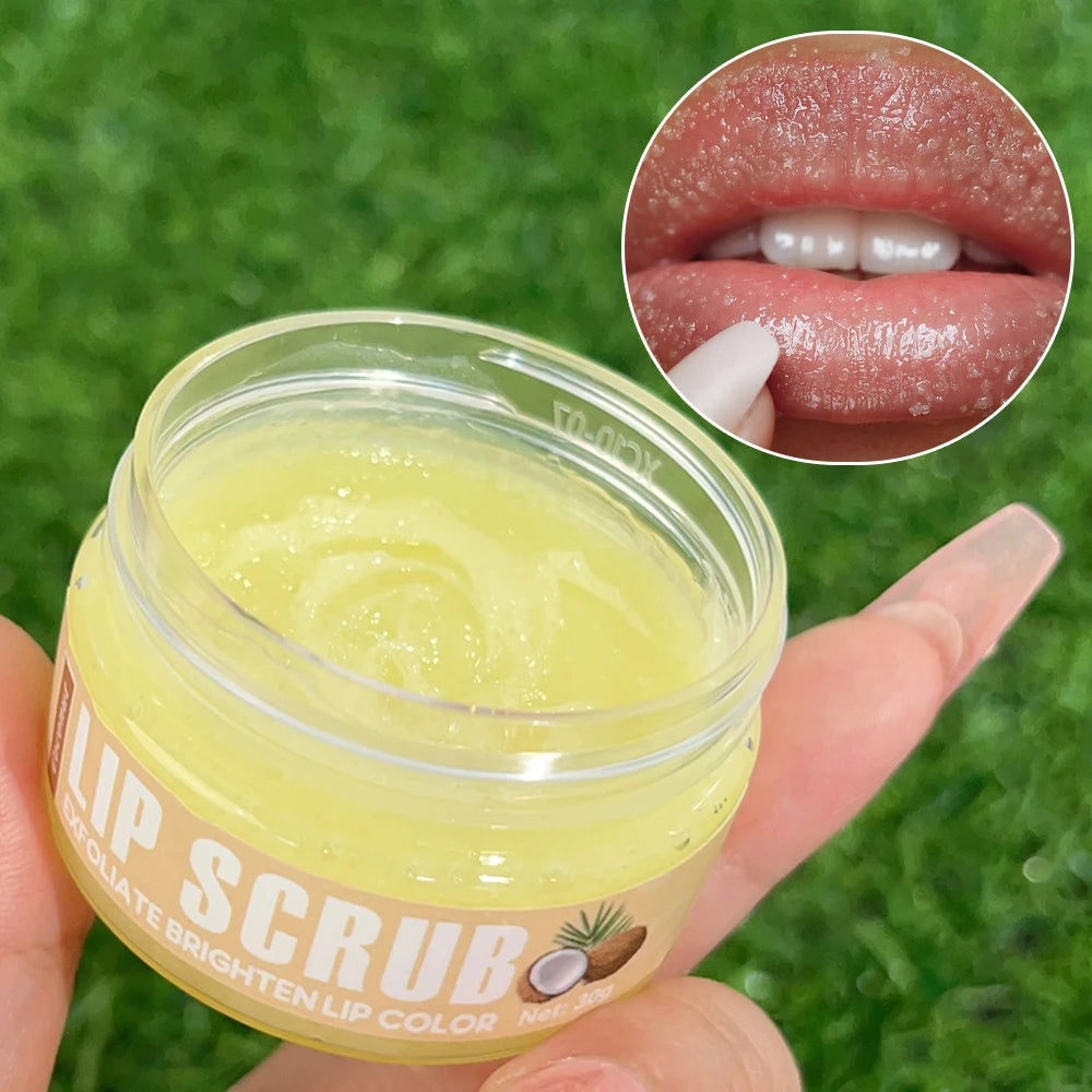 Dual Effect Lips Scrub Mask Fruit Flavor Lip Scrub Moisturizing Nourishing Exfoliating Dead Skin Makeup Reduce Lips Fine Lines