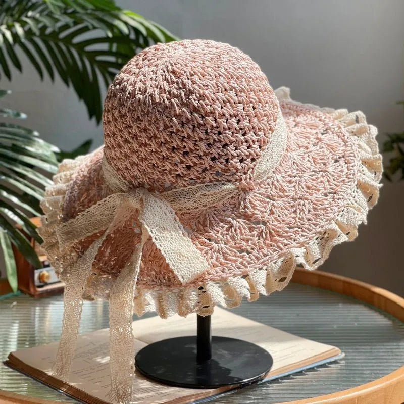 Korean Handmade Straw Hat For Women, Japanese Small fresh Sunshade Hat For Spring And Summer Outings, Sunscreen Hat