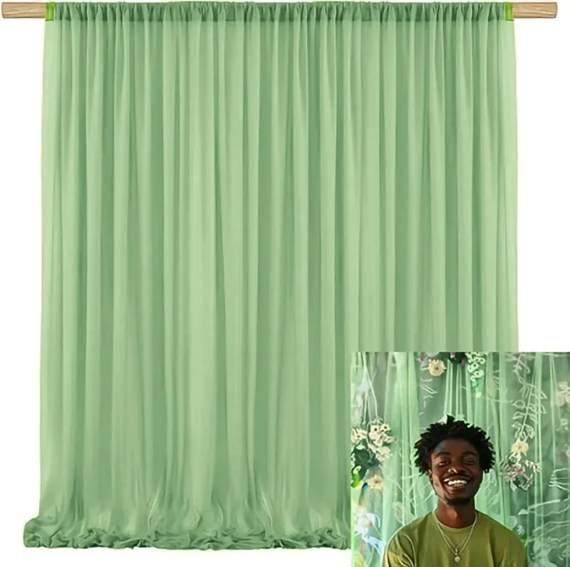 Chiffon Curtain Wedding Party Backdrop Baby Shower Drape Hotel Banquet Wrinkle Free Photo Background Wedding Curtain Decoration