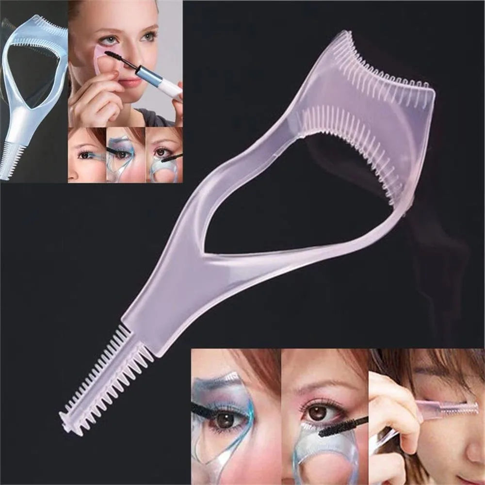 Eyeliner Assistant 3-In-1 Eyelash Comb Template Protect Eyes Crystal Mascara Shield Guide Cosmetic 3 In1 Eyelashes Tools